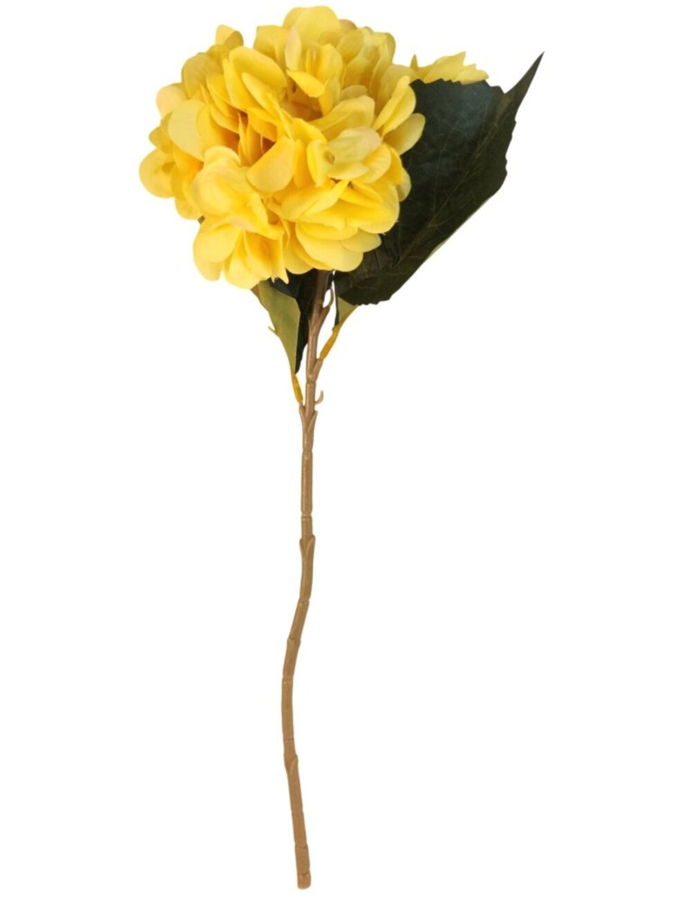 Sunny Yellow Faux Hydrangea Stem 18 Inch Wedding Artificial Silk Flower Spring D